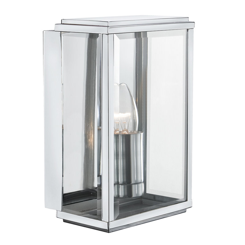 Karmen 25cm H Outdoor Sconce, Transparent, Satined silver