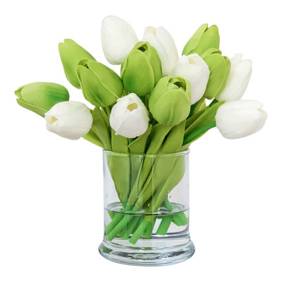 7 " Polyester and Polysilk Tulip Arrangement