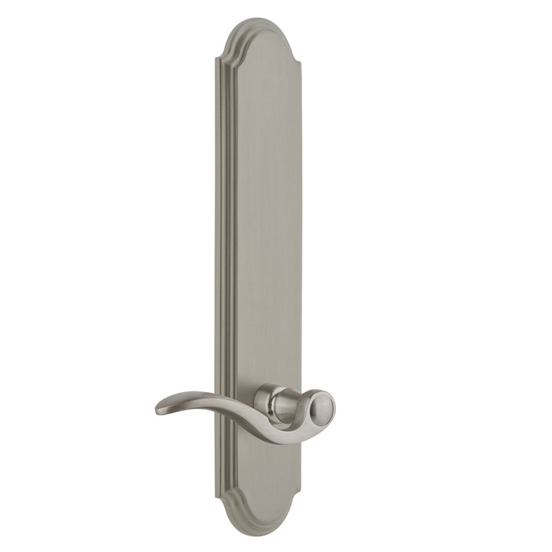 Grande plaque d'intimité Grandeur Arc avec levier Bellagio, 2 3/4 po, Nickel satiné, Gaucher