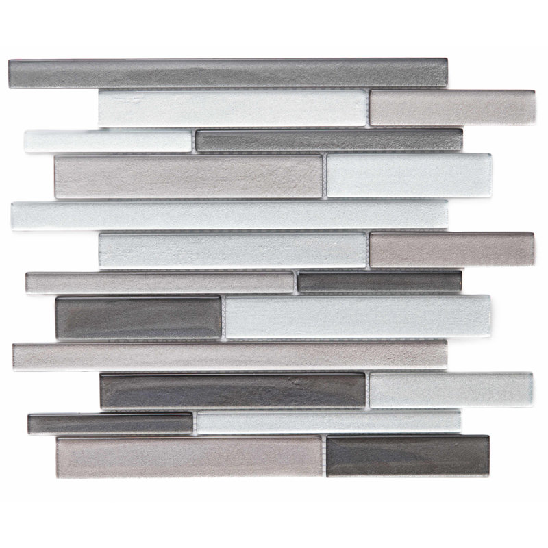 Rebel 14.63'' x 12.13'' Glass Mosaic Tile, Gray