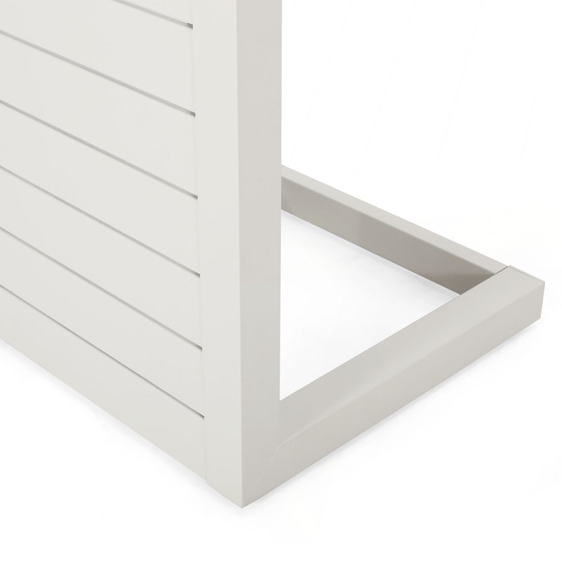 CAPE CORAL ALU C-Shaped Table, White