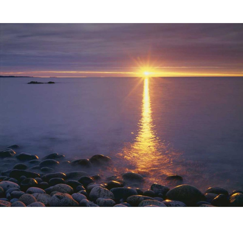 Art sur toile, Talbot Frank, Christopher, ME, Acadia NP, «Sunrise on brouillard et rivages», H 36 po x l 46 po