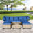 4 Pieces Uv-proof Resin Wicker Patio Sofa Set Included A 4-seat Sofa, 2 Ottomans, A Lifting Table, Retractable Canopy, Cushions And Adjustable Backrest-1603490814