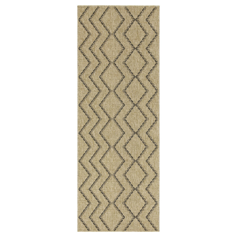 Indoor/Outdoor Area Rug - Earth Gcntl1010 2.58 Ft. X 7.25 Jute/Black, Polypropylene, , Stain , Collection Stain- Polypropylene , & Pet , Made In Turkey