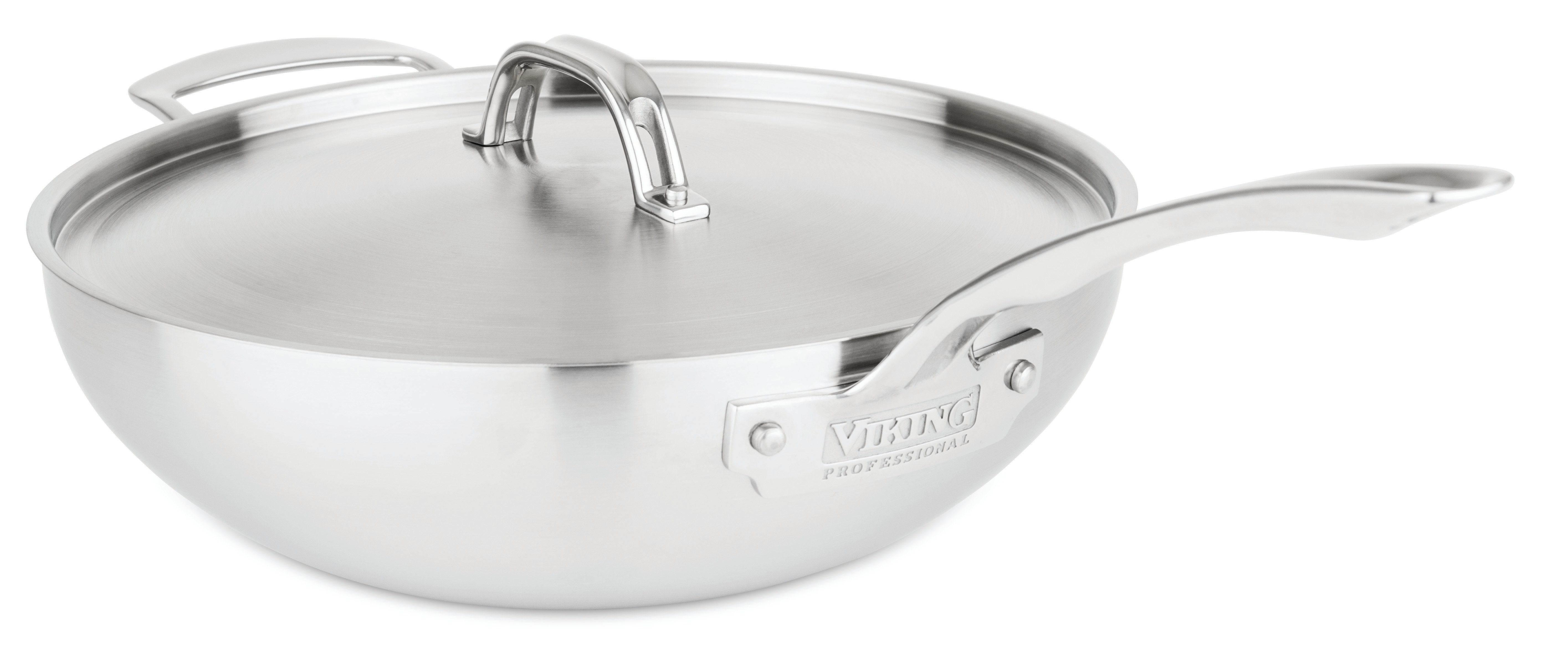 Viking Professional 5-Ply Stainless Steel 12-Inch Covered Chef's Pan ...