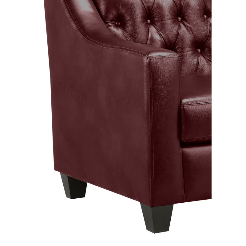 Canapé en cuir Debolt, Cuir synthétique cerise