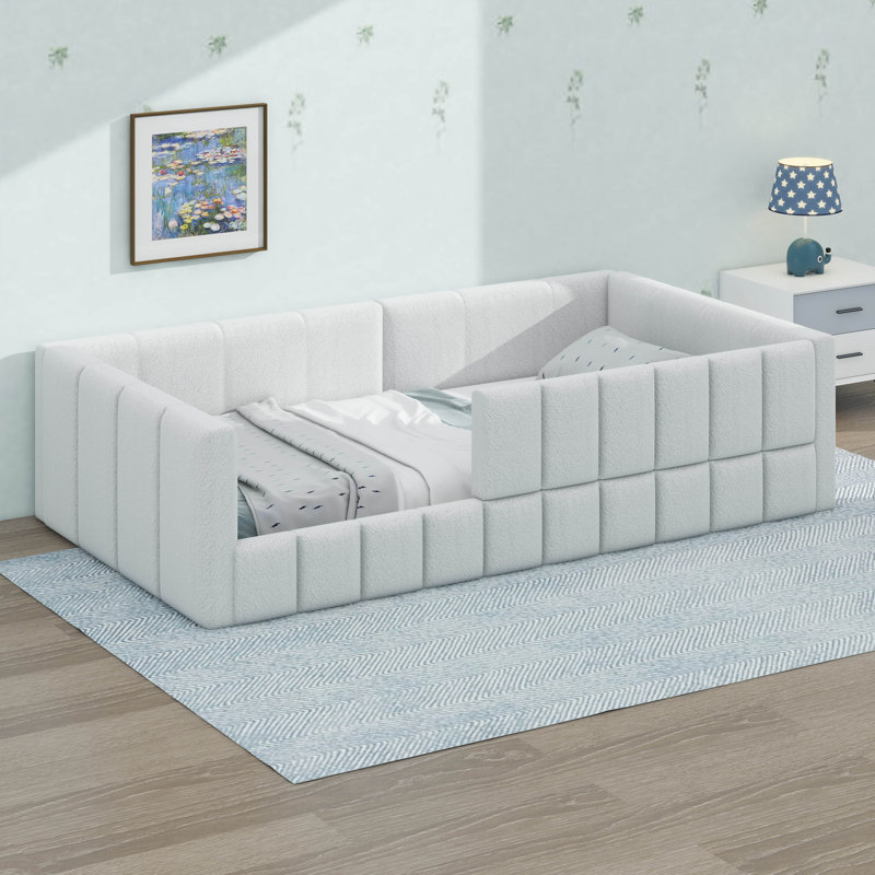 Lit de jour rembourré en laine Woolen, Lit simple