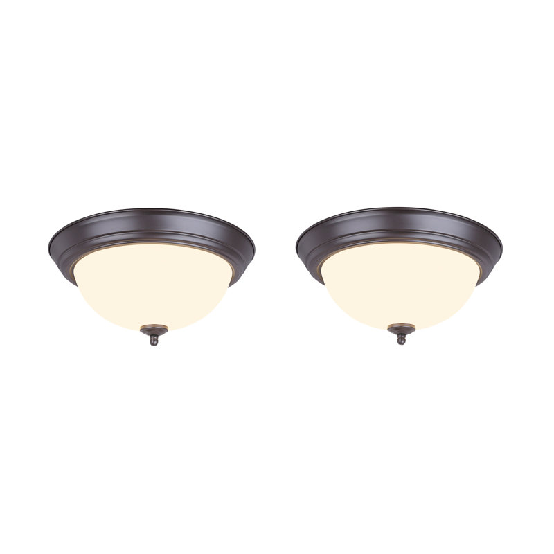 Plafonnier encastré 1 lumière Almaraz, H 5,5 po x l 11 po x P 11 po, Bronze