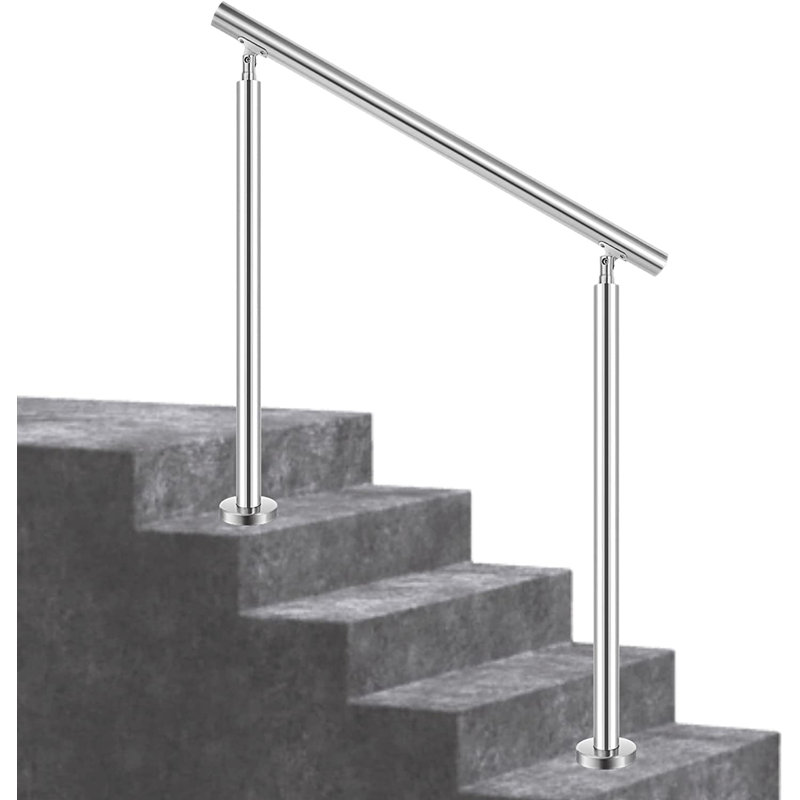 90cm H x 203.2cm W Silver Stainless Steel Porch And Stair Railings