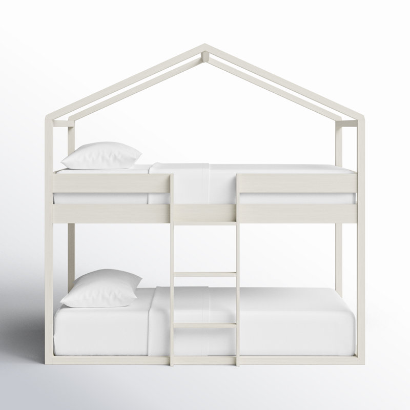 Lach Kids Twin Over Twin Bunk Bed, Antique White