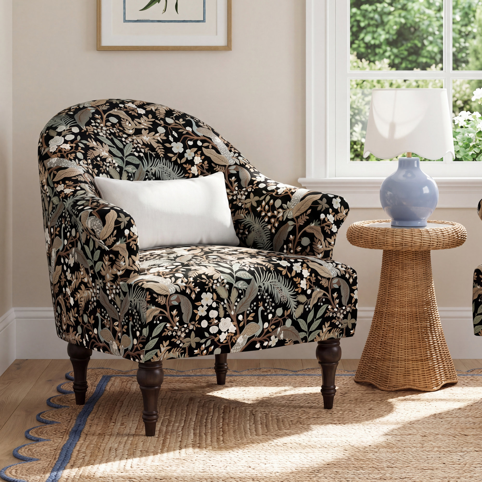 Rifle Paper Co. x Cloth & Company Josephine Chair, Rpc Garden Party Blue Linen