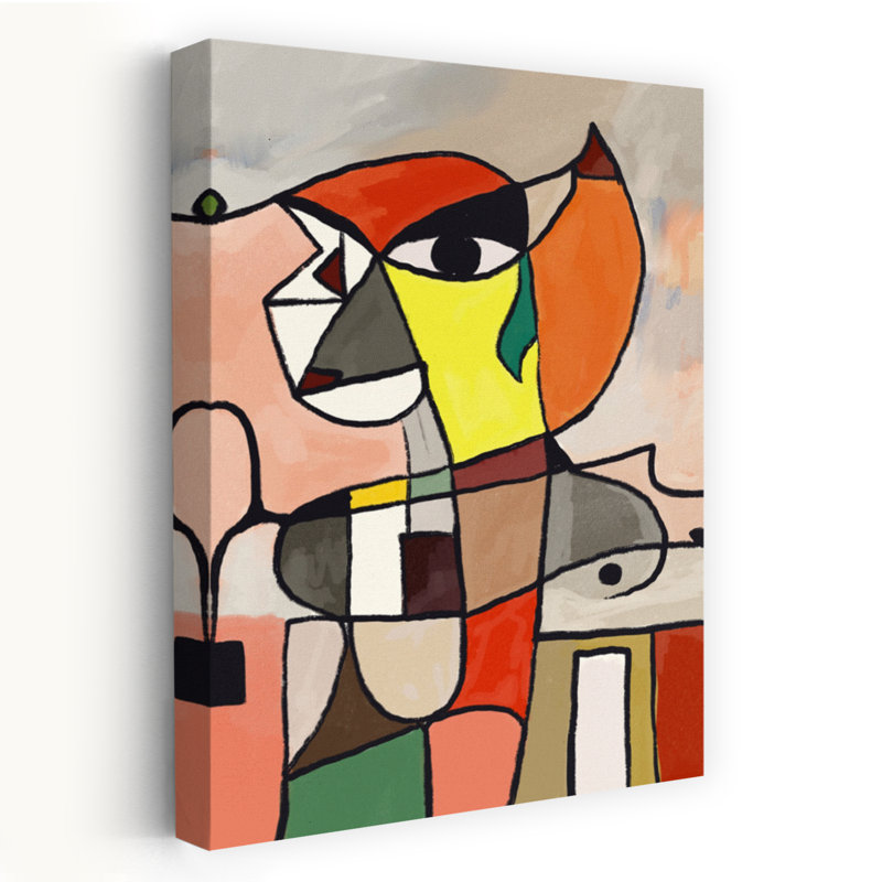 Modern Abstract Portrait Abstract Bold Colorful Wall Art Print by Little Dean - Wrapped Canvas Print, 60.96cm H x 40.64cm W