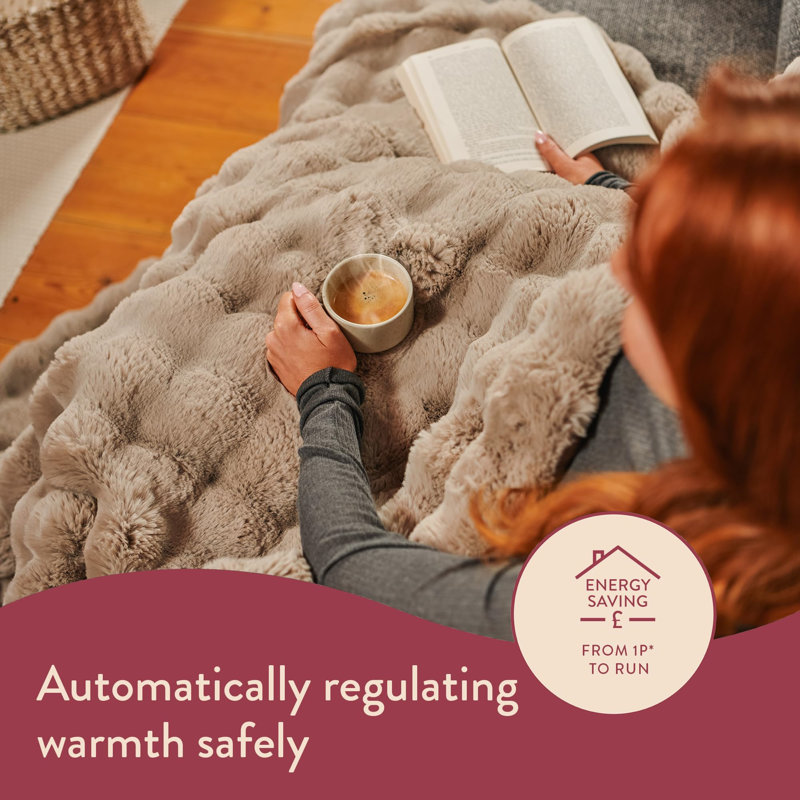 Heated Throw Blanket, Light Brown