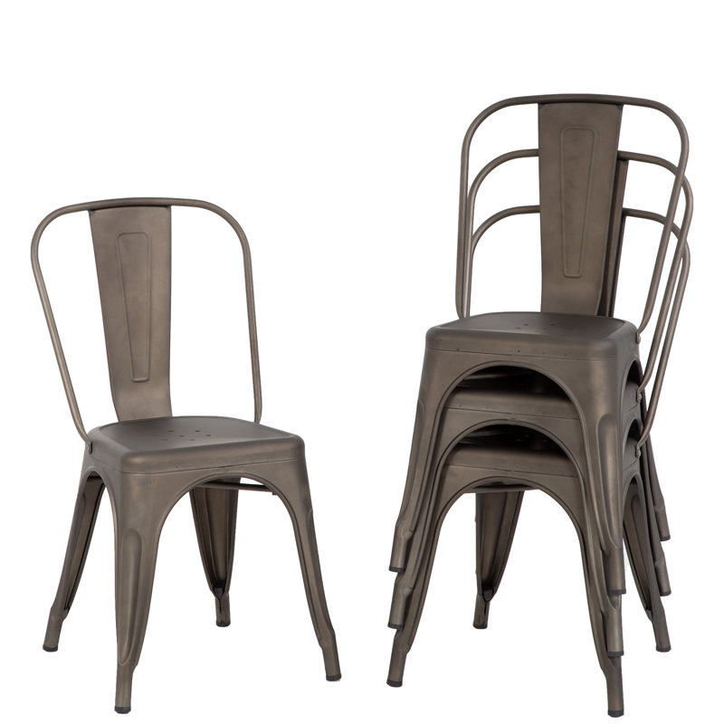 Perdomo Stacking Patio Dining Side Chair, Bronze