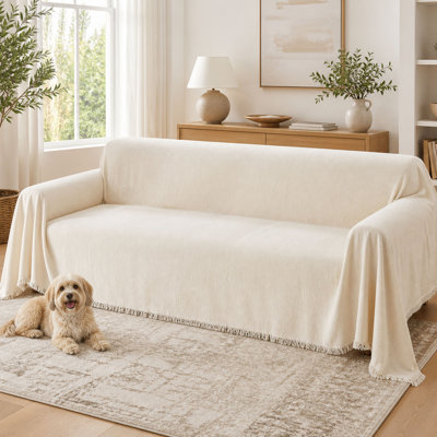 Chenille Couch Cover for Pets and Sectional Sofas