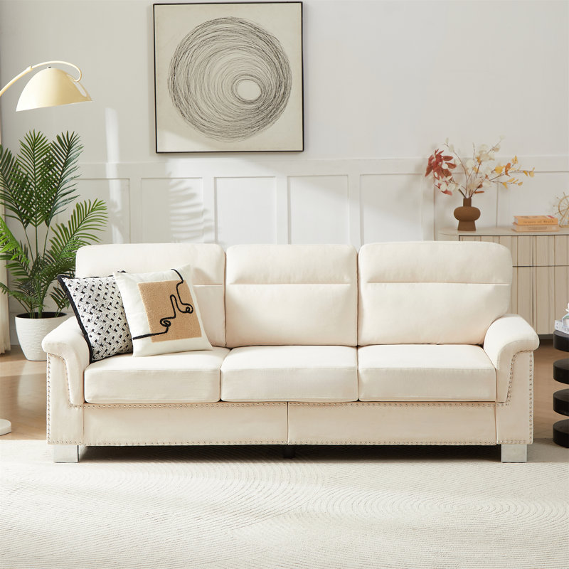 Canapé 3 places 82 po, Beige