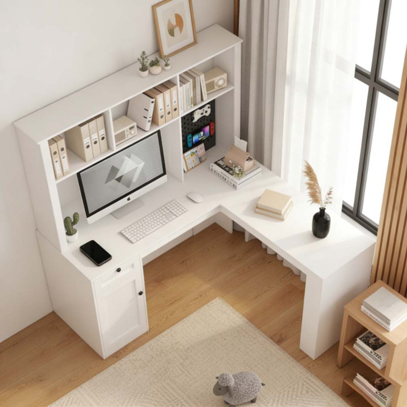 Bureau en L, Blanc 1