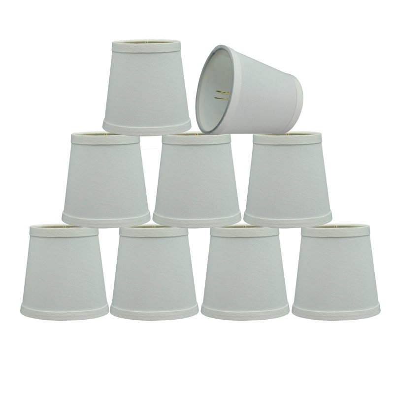 Abat-jour empire en lin 4 po H, Blanc