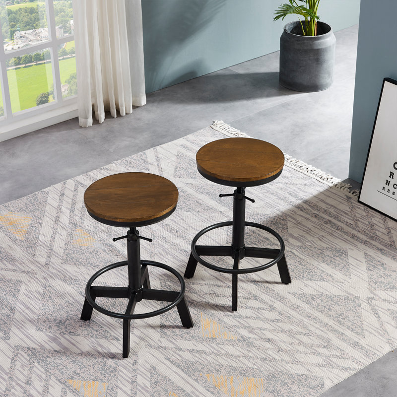 Eatontown Adjustable Height Counter Stool with Metal Frame
