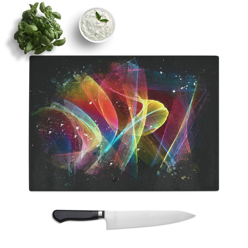 Vol (2) Paint Splash Chopping Board, 0.4cm H x 28.5cm W x 39cm L