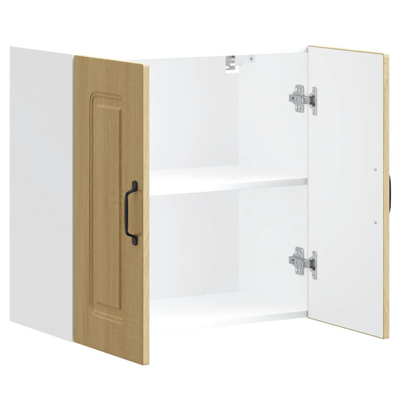vidaXL Kitchen Wall Cabinet Engineered wood, 23.6in H x 23.6in W x 12.2in D, Smoked Oak