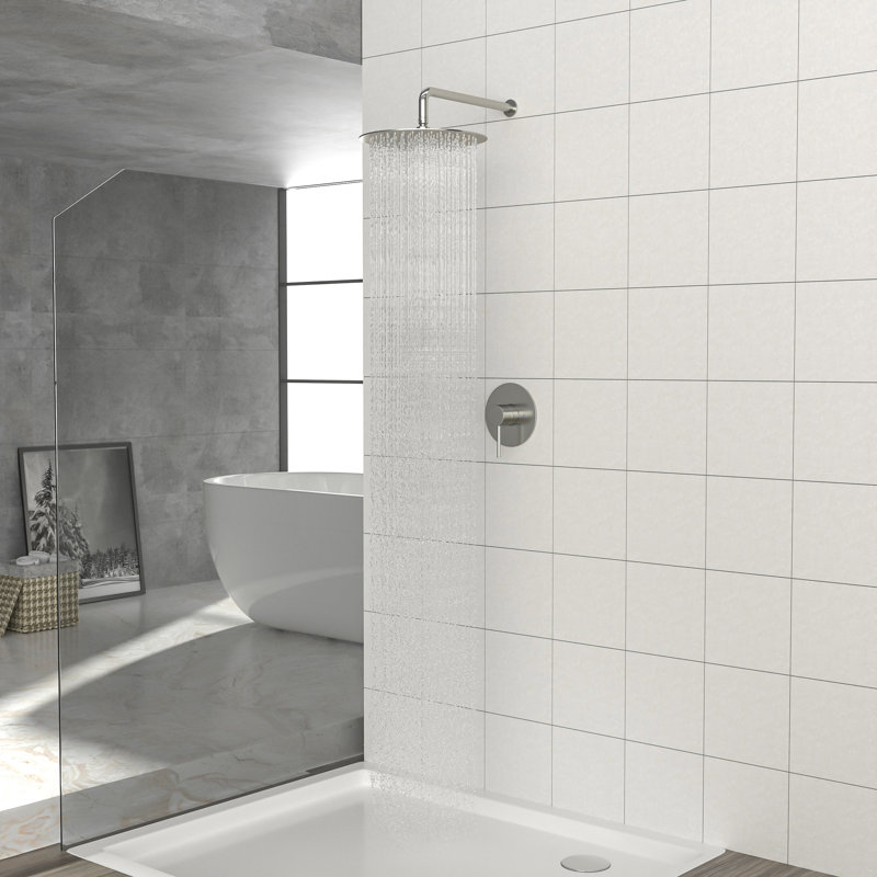 Robinet de douche avec valve brute, Nickel brossé