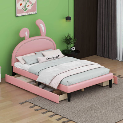 Ailene Upholstered Low Profile Storage Platform Bed