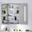 AiO Recessed Frameless Medicine Cabinet with 3 Adjustable Shelves and LED Lighting-330627842-343671588