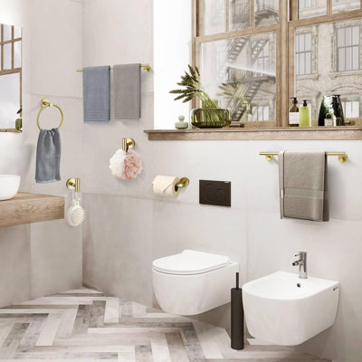 Brushed Gold Towel Bar Set 10 Pieces Bathroom Hardware Accessories Set