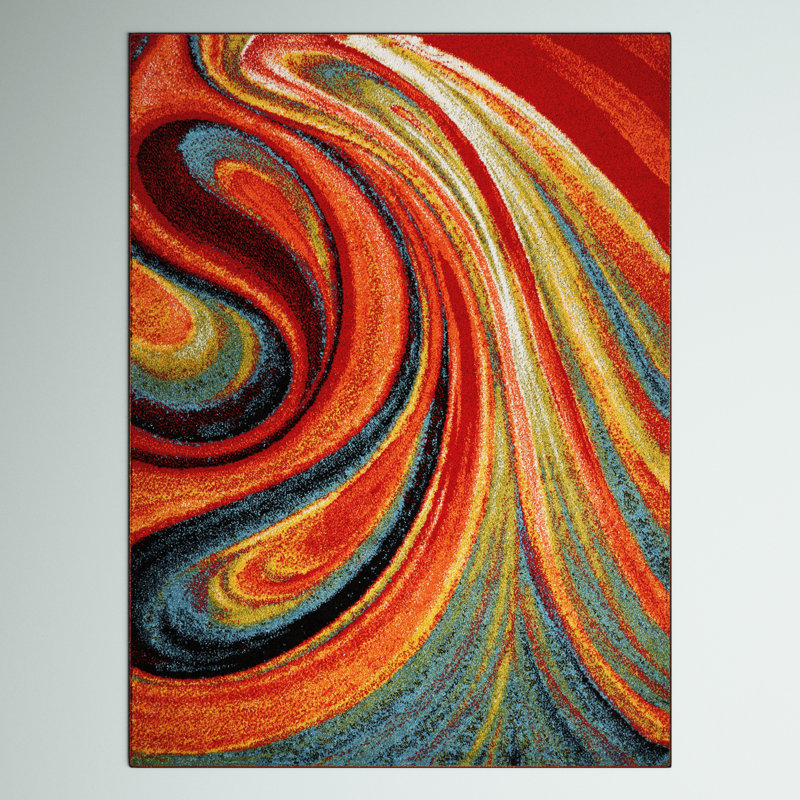 Olgethorpe Abstract Indoor Rug, Rectangle 1'6" x 2'6"