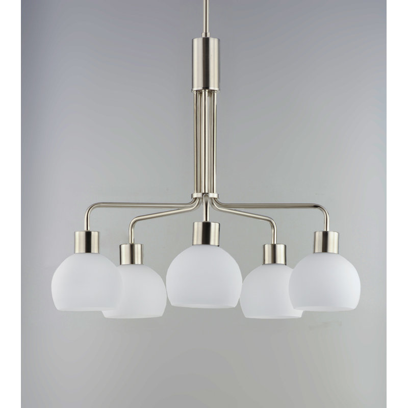 Stackpole 5 - Light Dimmable Classic / Traditional Chandelier, Satin Nickel