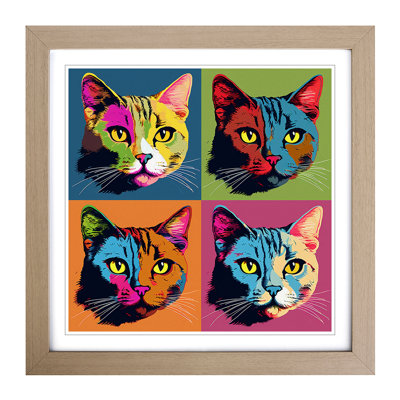 Cat Pop Art No.1 - Framed Print