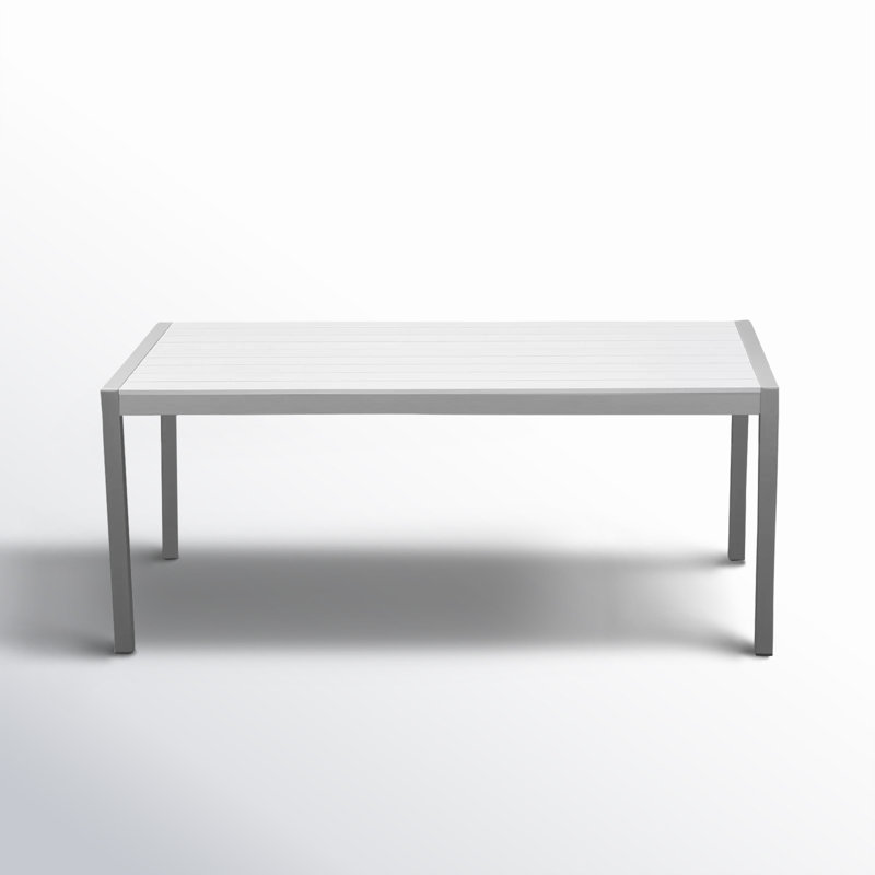 Table de salle à manger Aynura, Blanc, Argent argent