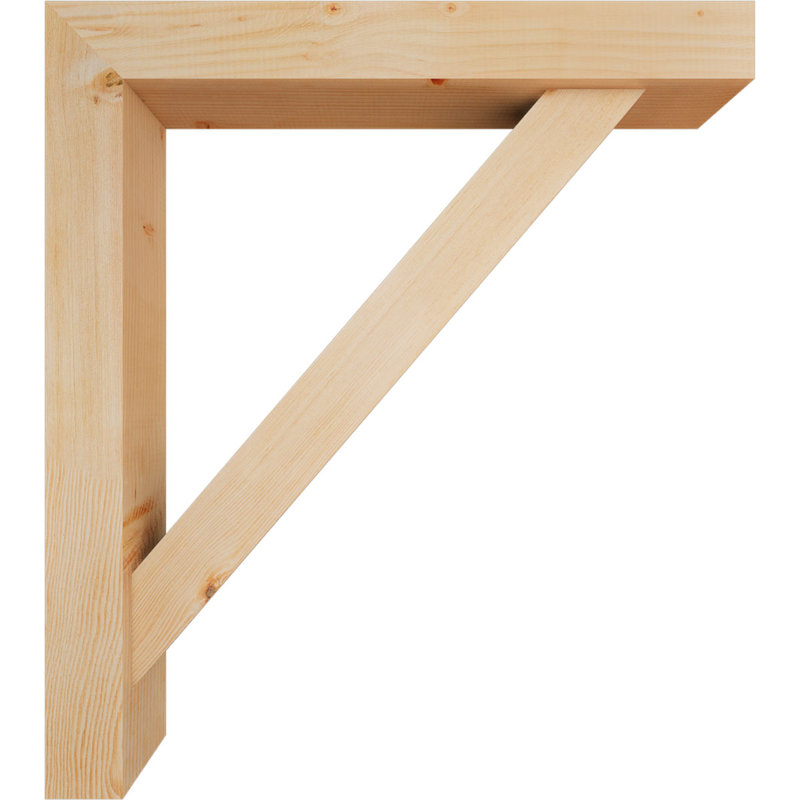 Traditional Block Bracket w/ Offset Brace, 36 x 32, 5 1/2"W Douglas Fir (Smooth)
