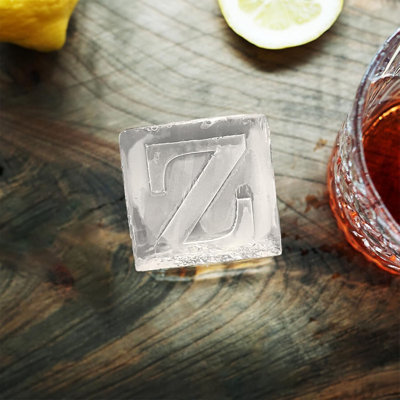 Moule à glaçons personnalisé en forme de lettre Z avec monogramme personnalisé - grand plateau de glace en silicone de 2 pouces, cadeau personnalisé parfait (idéal pour les cocktails, le whisky et les boissons),