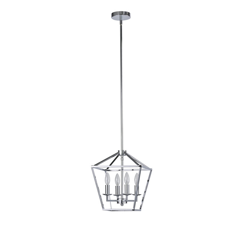 Luminaire suspendu 4 lumières Loriner, Chrome