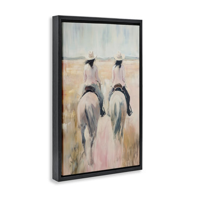 Twin Cowgirl Riders Floating Frame, design by Heidi Kuntz