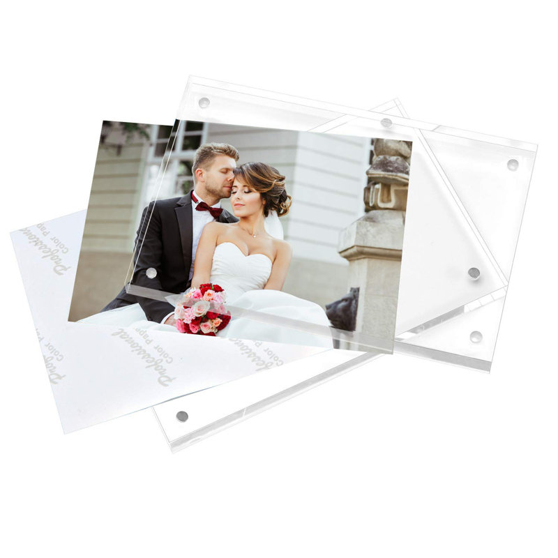 4X6 Acrylic Double Sided Thickened Desktop Photo Frame - Magnetic Photo Frame - 2 Pack