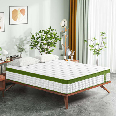 Matelas hybride pleine grandeur 12 pouces dans une boîte avec mousse viscoélastique imprégnée de gel et ressorts ensachés