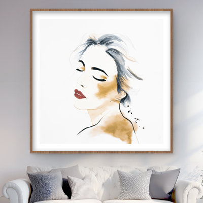 «Right Side Watercolor Lady Portrait», reproduction de femme au bureau