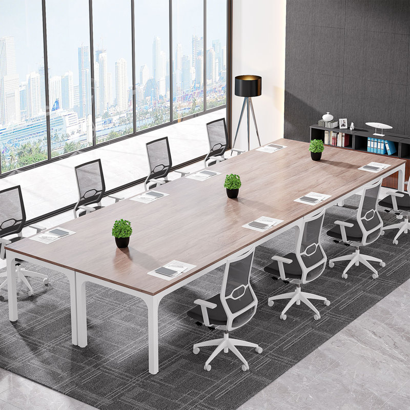 Ihno 78.74 inch Conference Table, Oak/White
