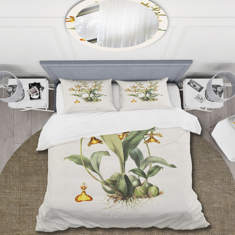 Vintage Flower I - Ensemble de housse de couette traditionnel - Microfibre de polyester