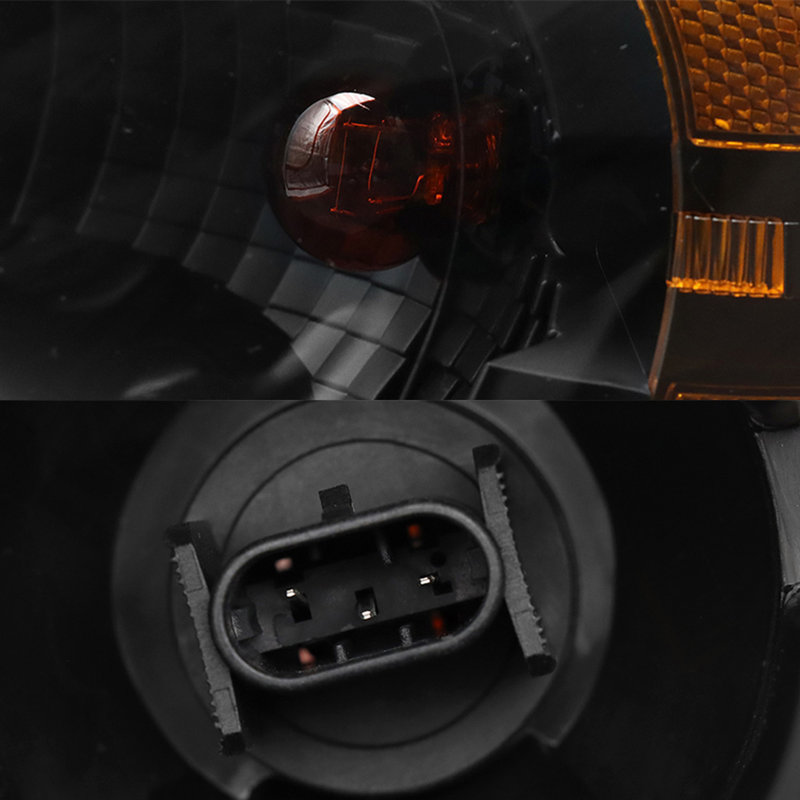 Phares noirs compatibles avec une paire d'ampoules halogènes Freightliner 2008-2016