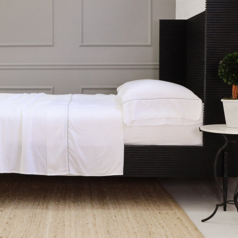Sheena Sheet Set, White/Sea Glass, Twin