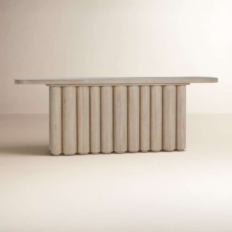 Tiber Console Table, Beige Wood
