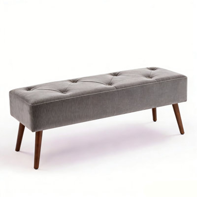 Sveina Faux Leather Bench, 44" Wide with Metal Legs