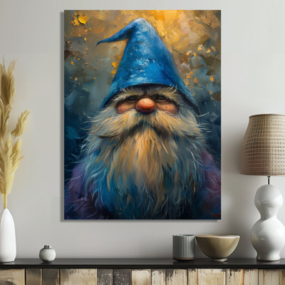 Blue Gnome Glimmering Glimpse - Décoration murale gnome