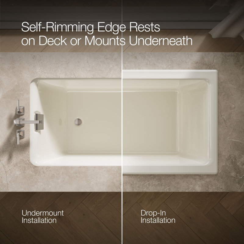 Tea-for-Two® 66" x 36" Dop-In or undermount, Biscuit