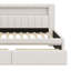 Lit plateforme tapissier avec ports USB et ceinture à DEL, avec 2 tiroirs-1288673652