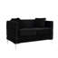 Causeuse en velours noir 53 po avec 2 coussins Bayberry